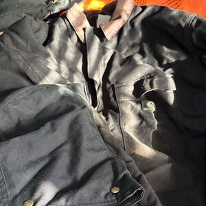 Carhartt Dark Jacket with Brown Collar